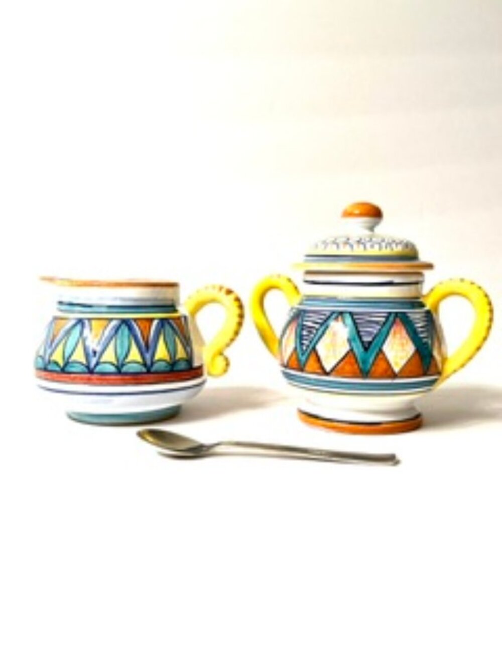 Cottura  Vtg Italian ceramic creamer and sugar bawl set,  Made In Italy ( New )